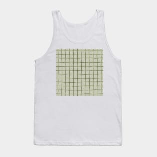 Grid check sage green Tank Top